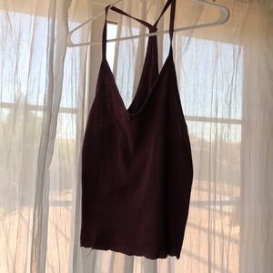 burgundy tank top